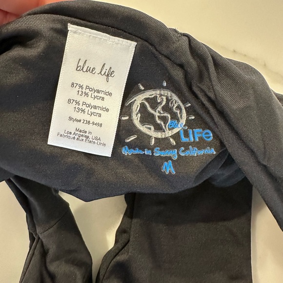 Revolve Blue Life Gold Spear Black One Piece Swim Bathing Suit - Picture 9 of 9